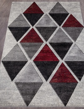 LONDON-D810 gray-red - ковры размером 1.6х2.3