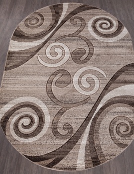 MEGA CARVING-d263 LIGHT BEIGE - ковры 2x3 овал